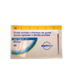 Pointes de Gutta Steriblue (60 pièces) - ISO Taper (2,4,6) - Prodentis