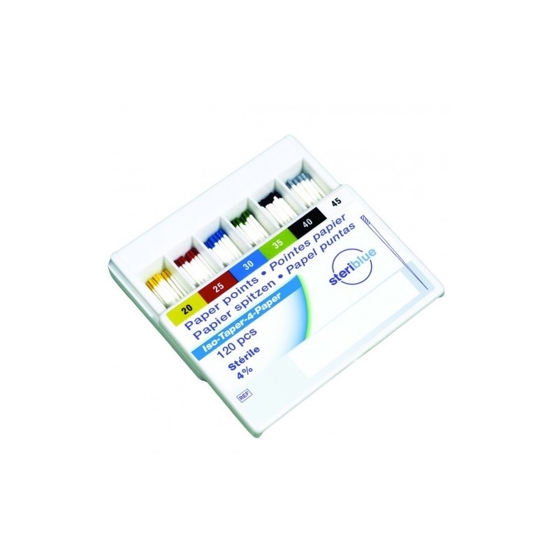 Pointes de Papier Steriblue (120 pièces) - ISO Taper (2,4,6) - Prodentis