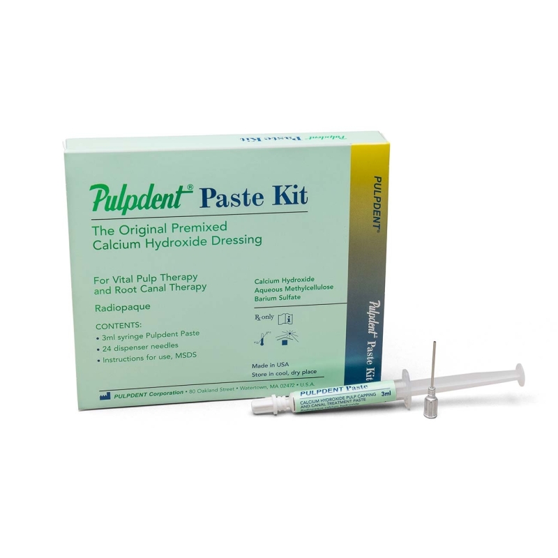 Pulpdent® Paste - Pansement pulpaire pré-mélangé à base d’hydroxyde de calcium (Kit) - Pulpdent