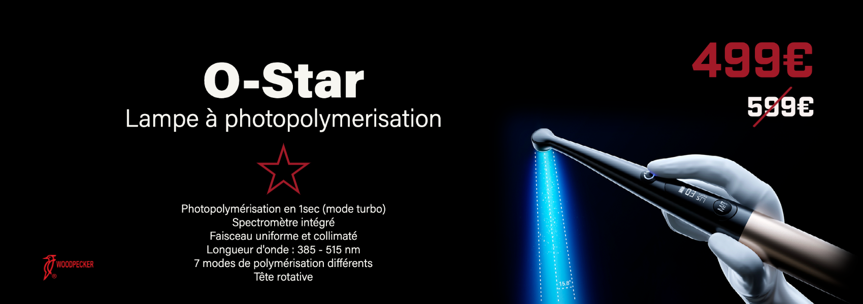 lampe-ostar-photopolymérisation-woodpecker-france-materiel-dentaire